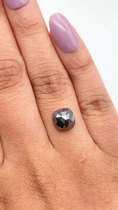 2.64ct | Black Cushion Shape Rose Cut Diamond - Modern Rustic Diamond