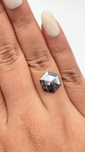 2.63ct | Rustic  Hexagon Shape Rose Cut Diamond - Modern Rustic Diamond