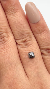 0.77ct | Salt & Pepper Emerald Shape Step Cut Diamond - Modern Rustic Diamond