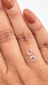 0.60cttw | F-G VS Round Shape Rose Cut Diamond Matched Pair - Modern Rustic Diamond