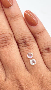 0.91cttw | H VS2-SI1 Round Shape Rose Cut Diamond Matched Pair - Modern Rustic Diamond