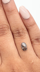 1.14ct | Salt & Pepper Oval Shape Rose Cut Diamond - Modern Rustic Diamond