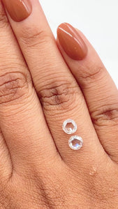 0.99cttw | H-I SI Round Shape Rose Cut Diamond Matched Pair - Modern Rustic Diamond