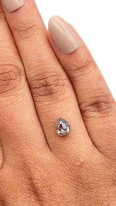 1.04ct | Salt & Pepper Pear Shape Rose Cut Diamond - Modern Rustic Diamond