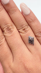 1.45ct | Salt & Pepper Rhomboid Shape Rose Cut Diamond - Modern Rustic Diamond