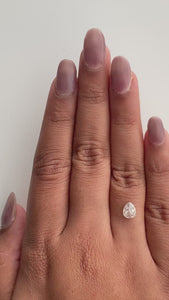 0.95ct | Salt & Pepper Pear Shape Rose Cut Diamond - Modern Rustic Diamond