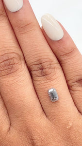 0.79ct | Salt & Pepper Emerald Shape Step Cut Diamond - Modern Rustic Diamond
