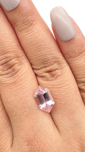 2.58ct |  Hexagon Shape Step Cut Morganite - Modern Rustic Diamond
