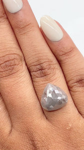 5.64ct | Salt & Pepper Pear Shape Rose Cut Diamond - Modern Rustic Diamond