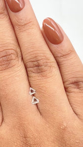 0.23cttw | F-G VVS Shield Shape Step Cut Diamond Matched Pair - Modern Rustic Diamond