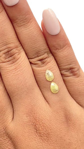 1.09cttw | Rustic  Pear Shape Rose Cut Diamond Matched Pair - Modern Rustic Diamond