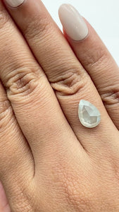 2.88ct | Salt & Pepper Pear Shape Rose Cut Diamond - Modern Rustic Diamond