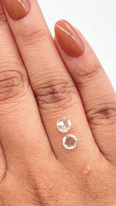 0.77cttw | H VS2 Round Shape Rose Cut Diamond Matched Pair - Modern Rustic Diamond