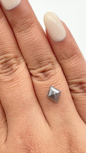1.41ct | Salt & Pepper Lozenge Shape Rose Cut Diamond - Modern Rustic Diamond