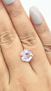 3.18ct |  Hexagon Shape Step Cut Morganite - Modern Rustic Diamond