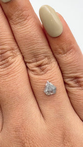 0.78ct | Salt & Pepper Shield Shape Rose Cut Diamond - Modern Rustic Diamond