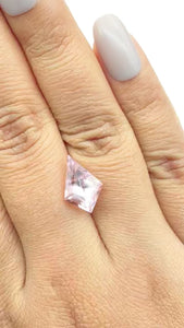 3.13ct |  Kite Shape Step Cut Morganite - Modern Rustic Diamond
