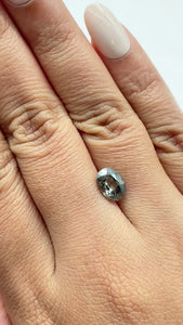 1.91ct | Salt & Pepper Oval Shape Rose Cut Diamond - Modern Rustic Diamond