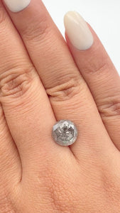 5.15ct | Salt & Pepper Round Shape Brilliant Cut Diamond - Modern Rustic Diamond