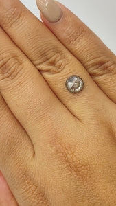 1.40ct | Salt & Pepper Cushion Shape Rose Cut Diamond - Modern Rustic Diamond