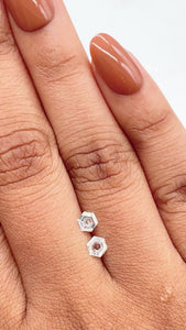 0.48cttw | E-F VS-SI Hexagon Shape Step Cut Diamond Matched Pair - Modern Rustic Diamond