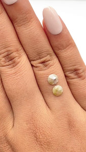 1.24cttw | Rustic  Round Shape Rose Cut Diamond Matched Pair - Modern Rustic Diamond