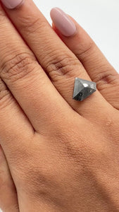2.81ct | Salt & Pepper Shield Shape Rose Cut Diamond - Modern Rustic Diamond