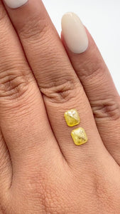 1.37cttw | Salt & Pepper Cushion Shape Rose Cut Diamond Matched Pair - Modern Rustic Diamond