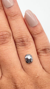 1.04ct | Salt & Pepper Cushion Shape Rose Cut Diamond - Modern Rustic Diamond