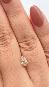 0.76ct | Champagne VVS1 Pear Shape Lattice Cut Diamond (GIA) - Modern Rustic Diamond