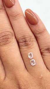 0.61cttw | I VS1 Cushion Shape Rose Cut Diamond Matched Pair - Modern Rustic Diamond