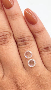 1.52cttw | G-H VS-SI Round Shape Rose Cut Diamond Matched Pair - Modern Rustic Diamond