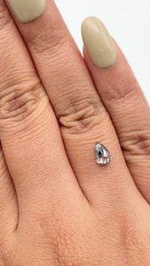 0.79ct | Salt & Pepper Pear Shape Rose Cut Diamond - Modern Rustic Diamond