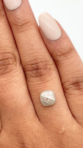 1.45ct | Salt & Pepper Cushion Shape Rose Cut Diamond - Modern Rustic Diamond