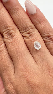 1.46ct | Salt & Pepper Oval Shape Rose Cut Diamond - Modern Rustic Diamond
