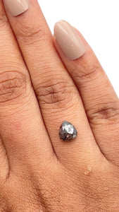 1.05ct | Salt & Pepper Pear Shape Rose Cut Diamond - Modern Rustic Diamond