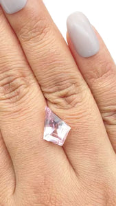 3.33ct |  Kite Shape Step Cut Morganite - Modern Rustic Diamond