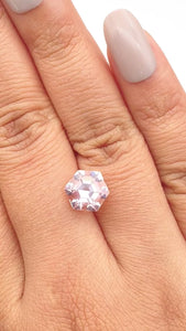 2.51ct |  Hexagon Shape Step Cut Morganite - Modern Rustic Diamond