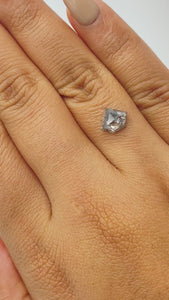 1.20ct | Salt & Pepper Shield Shape Rose Cut Diamond - Modern Rustic Diamond