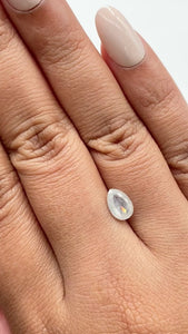1.24ct | Salt & Pepper Pear Shape Rose Cut Diamond - Modern Rustic Diamond
