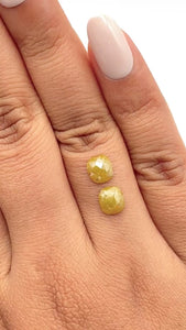2.31cttw | Rustic  Cushion Shape Rose Cut Diamond Matched Pair - Modern Rustic Diamond