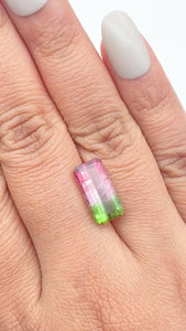 4.52ct |  Emerald Shape Step Cut Tourmaline - Modern Rustic Diamond