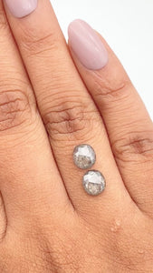 1.81cttw | Rustic  Cushion Shape Rose Cut Diamond Matched Pair - Modern Rustic Diamond