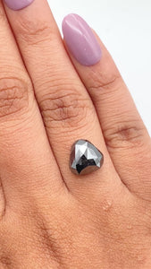 5.10ct | Black Triangular Shape Rose Cut Diamond - Modern Rustic Diamond