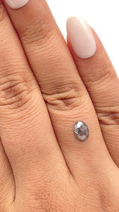 0.75ct | Salt & Pepper Oval Shape Rose Cut Diamond - Modern Rustic Diamond