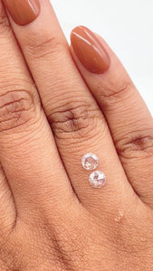 0.47cttw | D VVS Round Shape Rose Cut Diamond Matched Pair - Modern Rustic Diamond