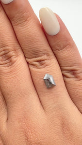 1.09ct | Salt & Pepper Shield Shape Rose Cut Diamond - Modern Rustic Diamond