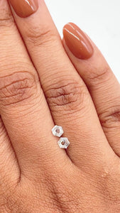 0.53cttw | F VS2 Hexagon Shape Rose Cut Diamond Matched Pair - Modern Rustic Diamond