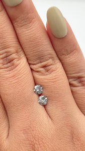 0.89cttw | Salt & Pepper Round Shape Brilliant Cut Diamond Matched Pair - Modern Rustic Diamond