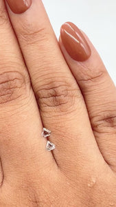 0.21cttw | E-F VVS Shield Shape Step Cut Diamond Matched Pair - Modern Rustic Diamond